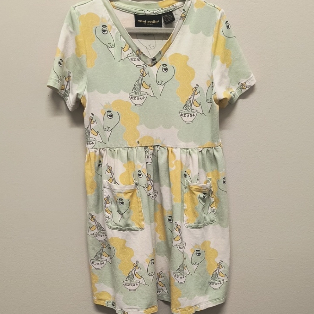 Mini Rodini Green and Yellow Printed Dress